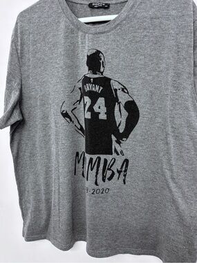 Unisex Summer Gray Kobe Bryant Tribute Graphic Tee Black Mamba 1978-2020 48x 27